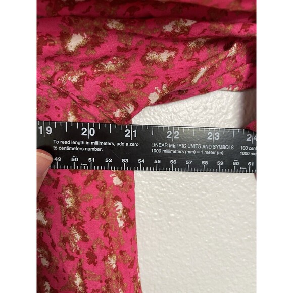 JOIE Pink Button Down Long Sleeve Peasant Blouse w/Ruffle Details Women's Sz M - Picture 10 of 11